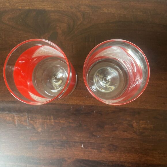 2-  Tabasco Pepper Sauce Hot Bloody Mary Stemmed Goblet Glasses Vintage Barware - Picture 2 of 6